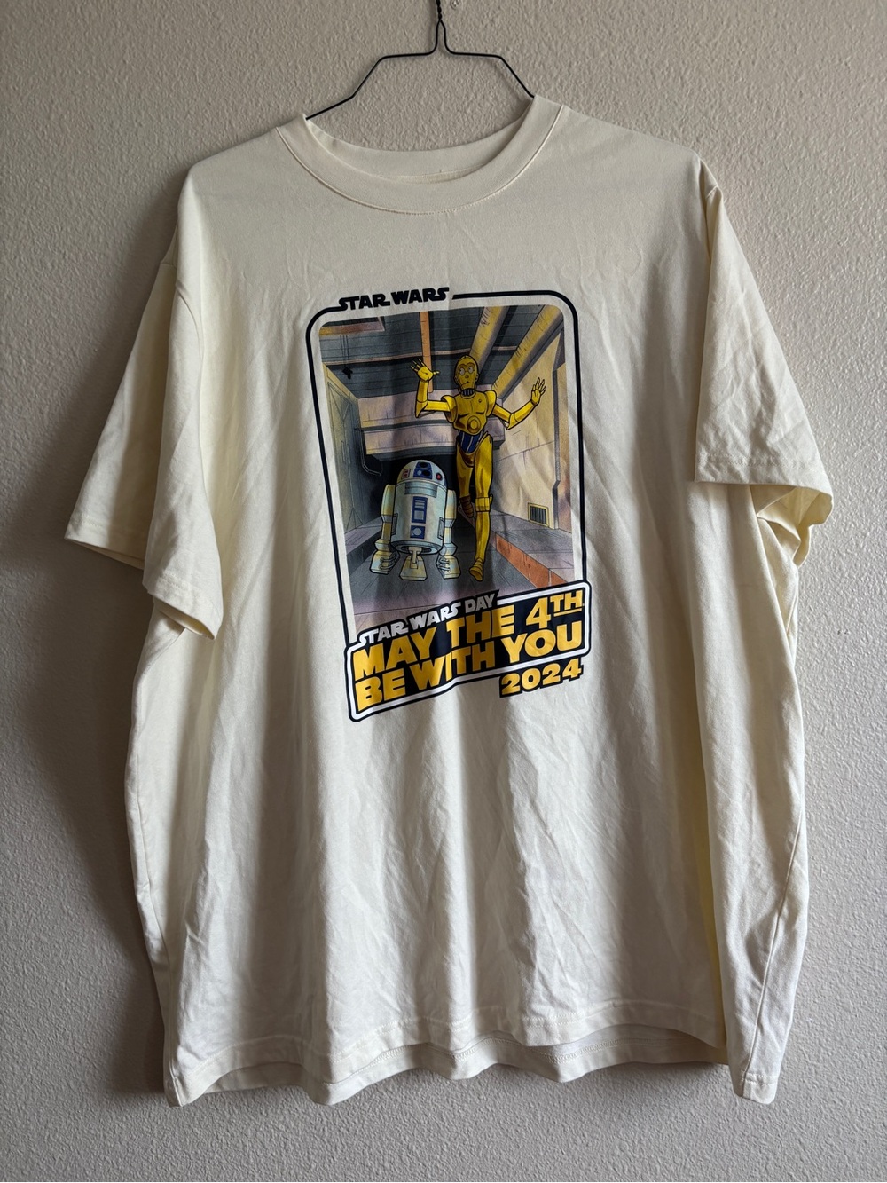Star Wars Cream Short Sleeve Tee with C-3PO & R2-D2 Graphic